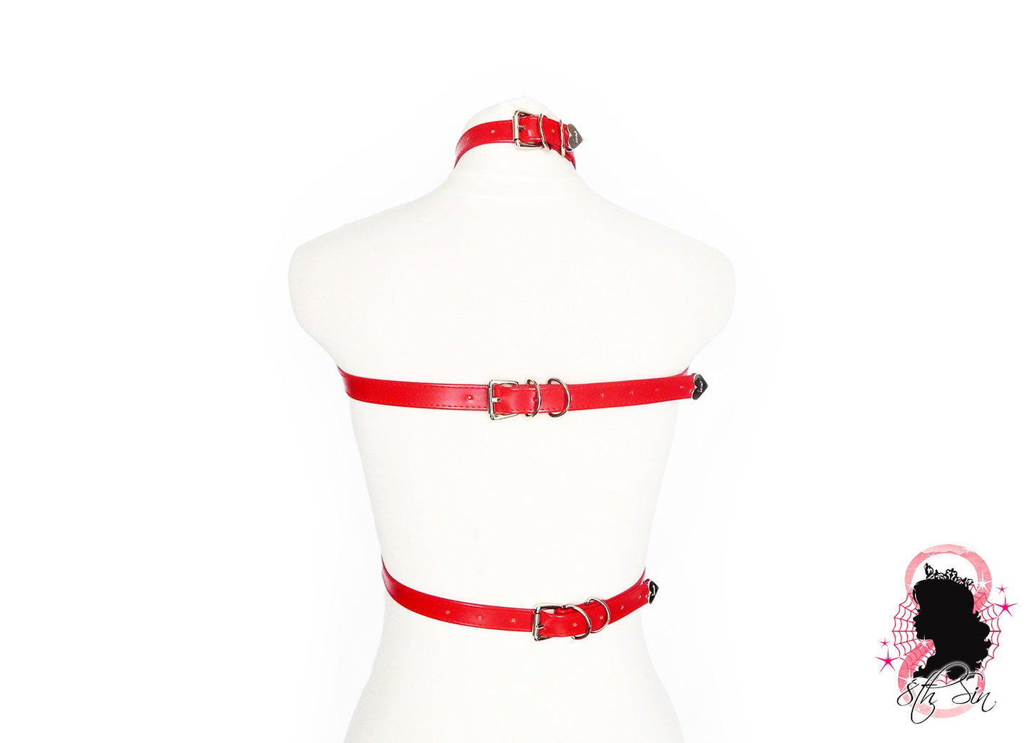 Red Vegan Leather O Ring Harness - SALE