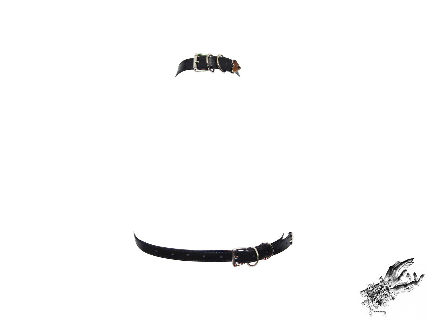 Black Faux Leather D Ring Harness Bra - SALE