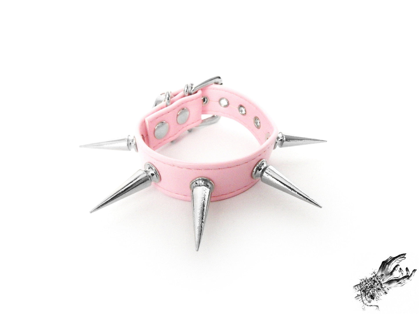 Pink Spike Studded Wristband - REGULAR SIZE