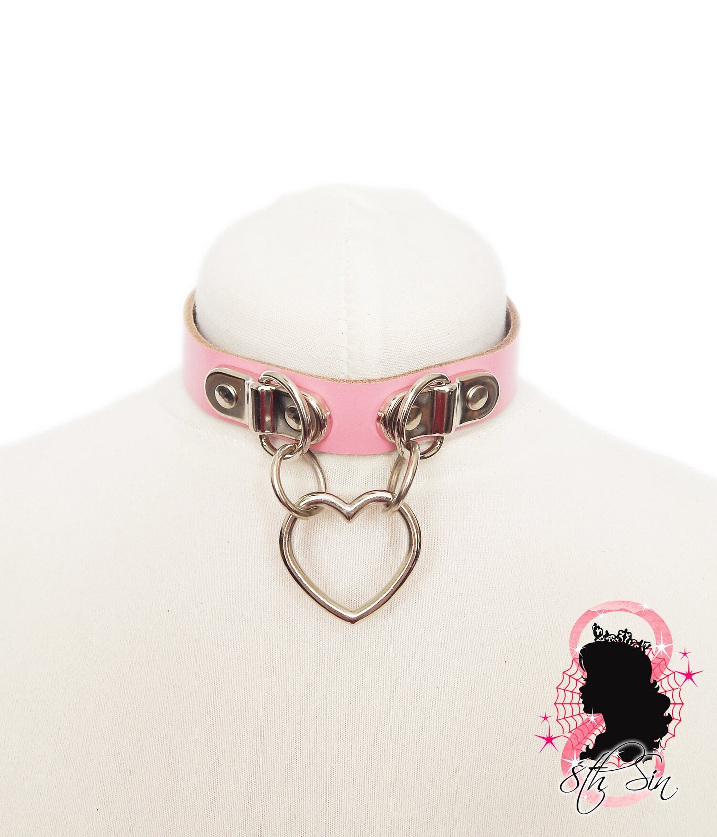 Pink Bound Heart Ring Choker