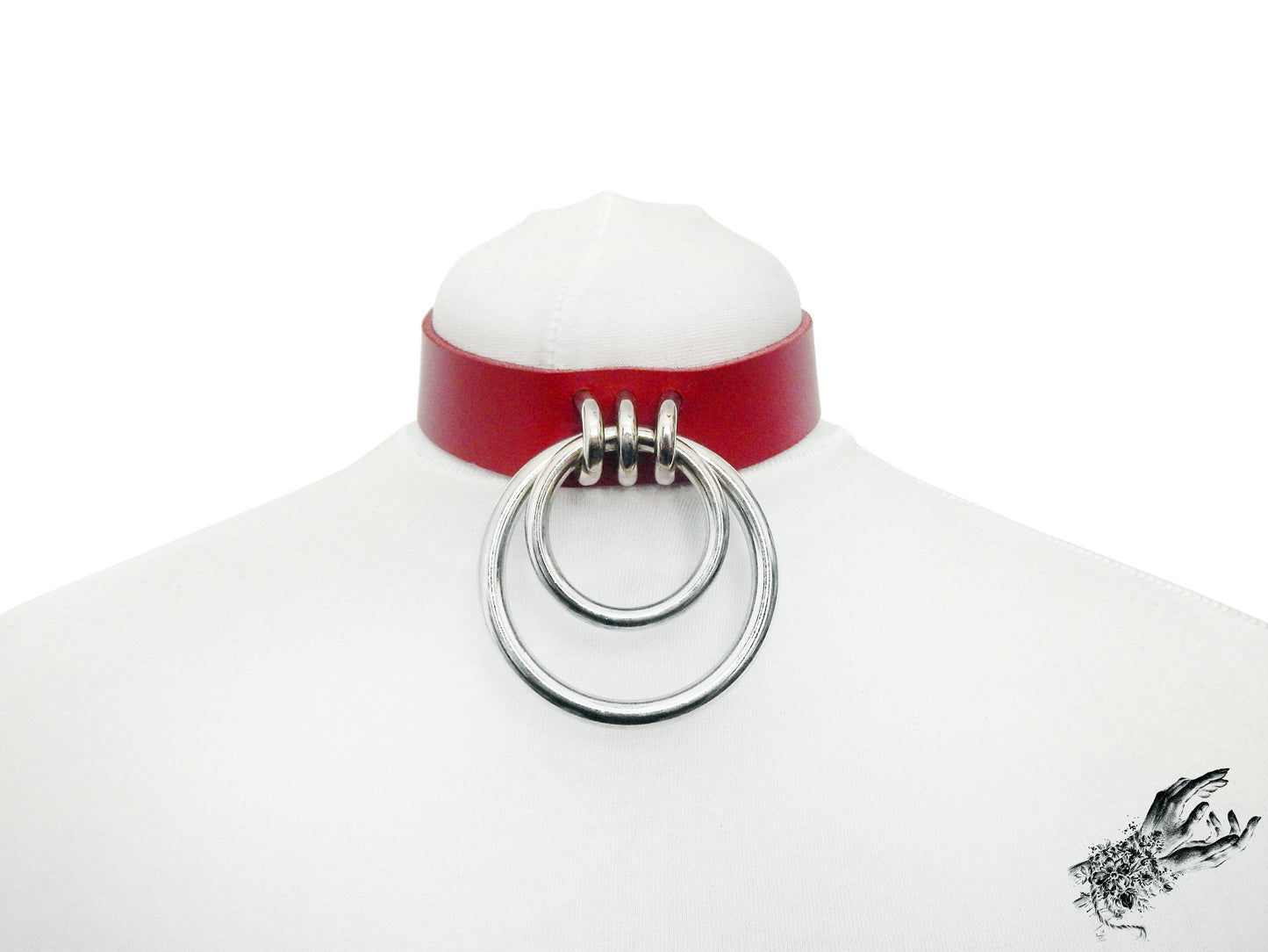 Red Double O Ring Choker