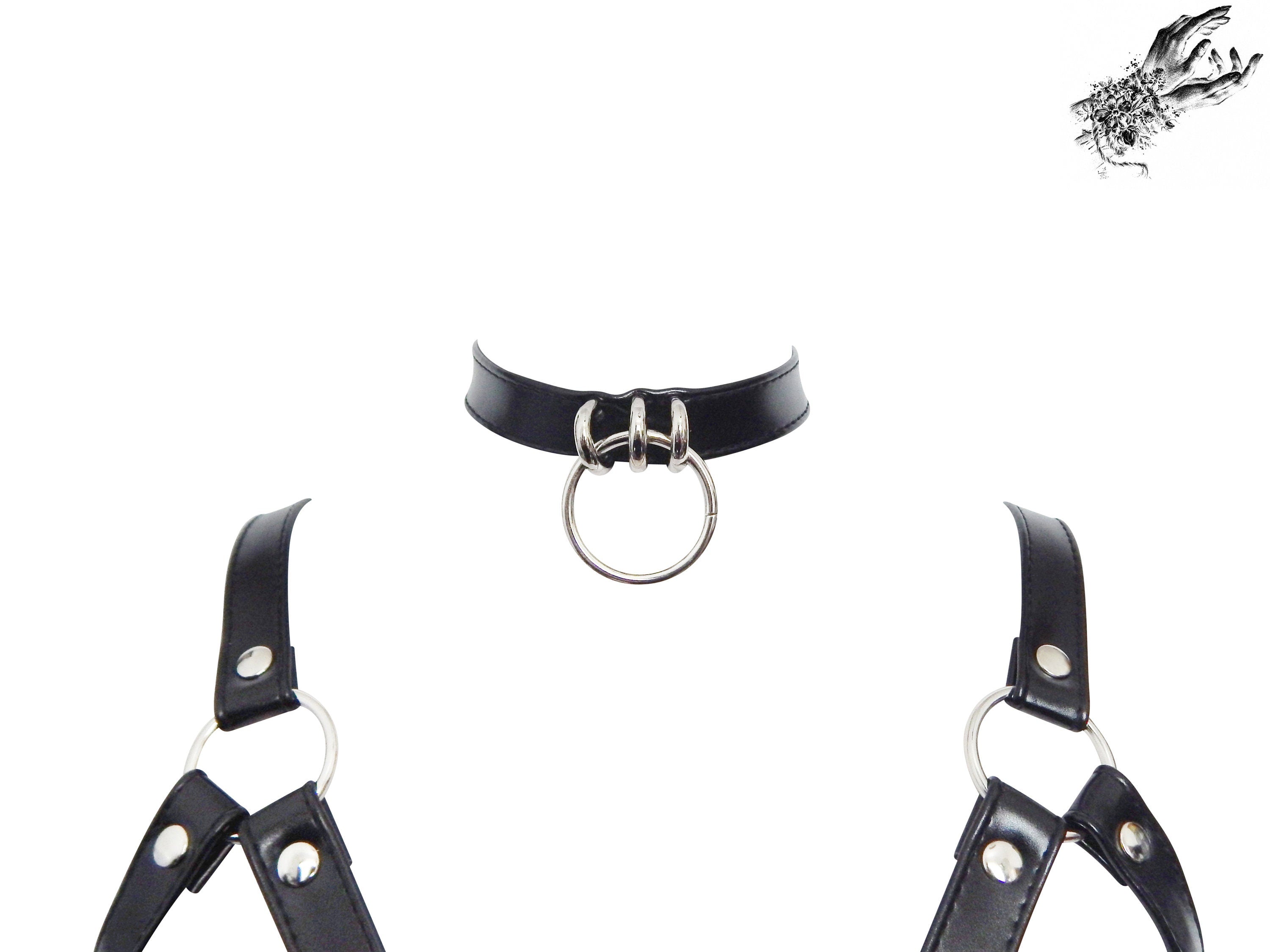 Small high quality Black w/Silver Corset Harness