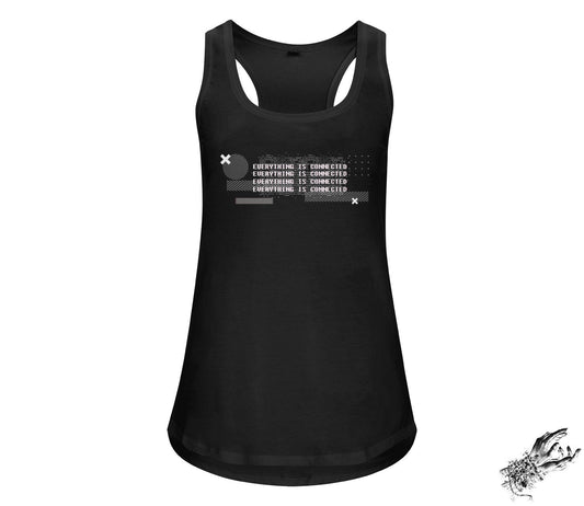 Black Everything Is Connected Unisex Racerback Tank Top