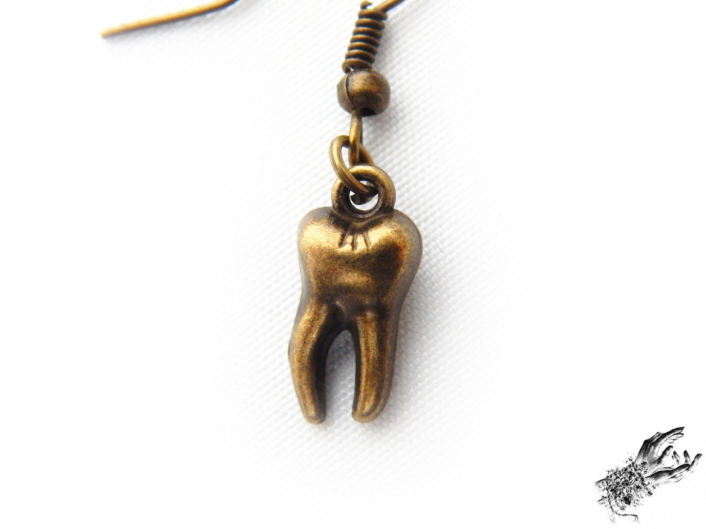 Antique Bronze Teeth Earrings