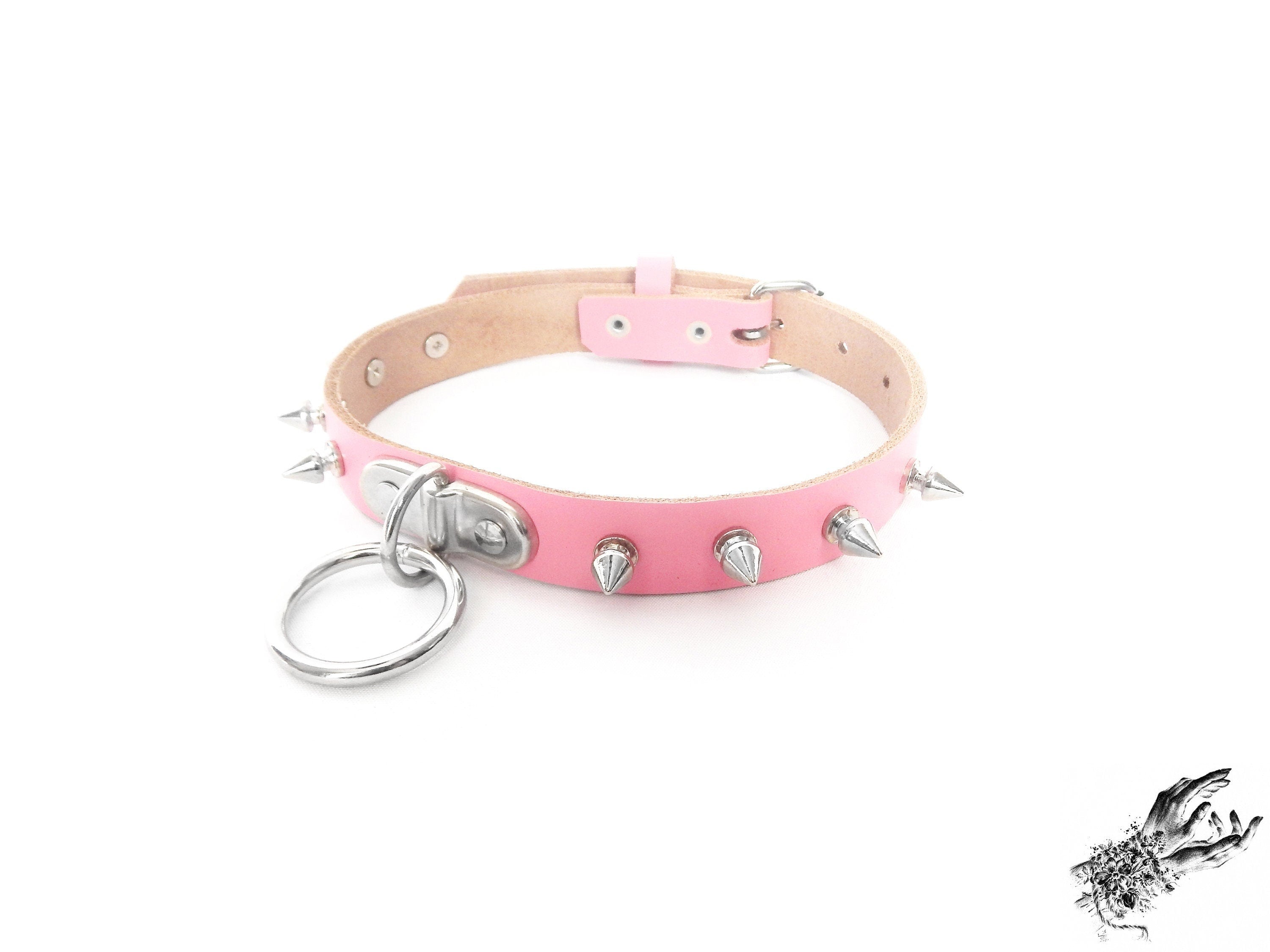 Pink spike collar hotsell